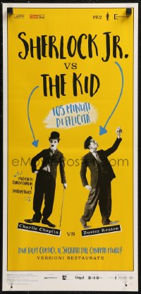 8x0975 SHERLOCK JR. VS THE KID Italian locandina 2010s Charlie Chaplin & Buster Keaton double-bill!