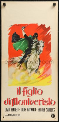 8x0978 SON OF MONTE CRISTO Italian locandina R1950s Louis Hayward, different art of masked avenger!