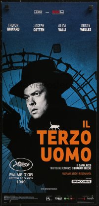 8x1001 THIRD MAN Italian locandina R2015 different c/u of Orson Welles with gun by Ferris wheel!