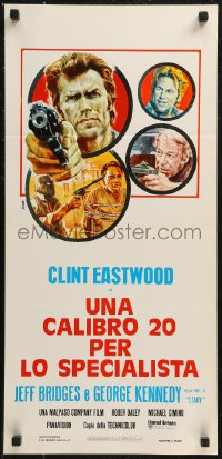 8x1004 THUNDERBOLT & LIGHTFOOT Italian locandina R1970s different Avelli of Clint Eastwood pointing gun!