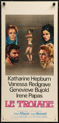 8x1009 TROJAN WOMEN Italian locandina 1972 Katharine Hepburn, Michael Cacoyannis, sexy artwork!