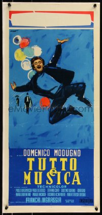 8x1011 TUTTO E MUSICA Italian locandina 1963 great Manfredo Acerbo art of Domenico Modungo!
