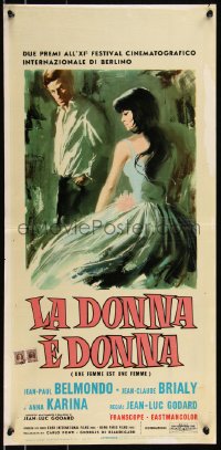 8x1022 WOMAN IS A WOMAN Italian locandina 1961 Jean-Luc Godard, Belmondo, Anna Karina, Symeoni art!