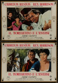 8x0630 AGONY & THE ECSTASY group of 9 Italian 19x27x27 pbustas 1965 Charlton Heston & Rex Harrison!