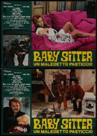 8x0584 BABY SITTER group of 12 Italian 18x26 pbustas 1975 Sydne Rome, sexy Maria Schneider!