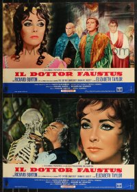 8x0605 DOCTOR FAUSTUS group of 10 Italian 18x26 pbustas 1968 Elizabeth Taylor & Richard Burton!