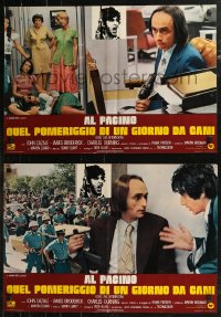 8x0747 DOG DAY AFTERNOON group of 4 Italian 18x26 pbustas 1975 Pacino, Lumet bank robbery classic!