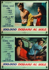 8x0611 GREED IN THE SUN group of 10 Italian 19x27 pbustas 1966 Belmondo, Verneuil, different!