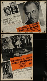 8x0735 HAPPY THIEVES group of 5 Italian 19x27 pbustas 1962 images of Rita Hayworth & Rex Harrison!