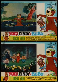 8x0665 HEY THERE IT'S YOGI BEAR group of 8 Italian 19x27 pbustas 1964 Hanna-Barbera, Yogi!