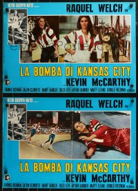 8x0617 KANSAS CITY BOMBER group of 10 Italian 18x26 pbustas 1973 sexy roller derby girl Raquel Welch!