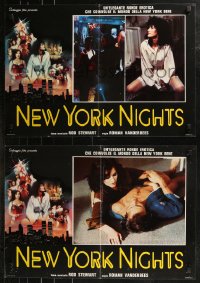 8x0741 NEW YORK NIGHTS group of 5 Italian 19x27 pbustas 1984 Corinne Wahl, George Ayer, sexy images!