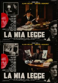 8x0649 SUSPICION OF MURDER group of 9 Italian 18x25 pbustas 1973 Jean Chapot, Alain Delon, Signoret!