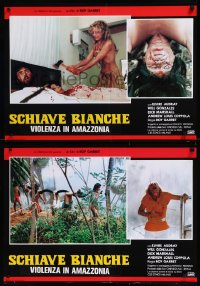 8x0728 WHITE SLAVE group of 6 Italian 19x26 pbustas 1985 Schiave bianche: violenza in Amazzonia!