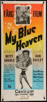 8x0009 MY BLUE HEAVEN Swedish stolpe 1950 sexy dancer Betty Grable & Dan Dailey too!