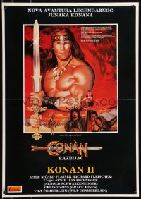 8x0137 CONAN THE DESTROYER Yugoslavian 19x27 1984 Arnold Schwarzenegger is the most powerful legend of all!