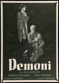 8x0141 DIABOLIQUE Yugoslavian 20x28 1960s Simone Signoret & Clouzot in Clouzot's Les Diaboliques!