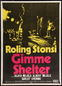 8x0156 GIMME SHELTER Yugoslavian 20x28 1971 Rolling Stones out of control rock & roll concert!
