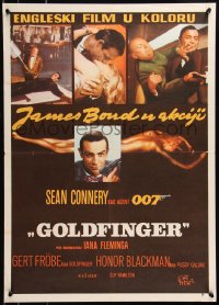 8x0159 GOLDFINGER Yugoslavian 20x27 1964 great images of Sean Connery as James Bond 007!