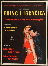 8x0183 PRINCE & THE SHOWGIRL Yugoslavian 20x28 1957 Olivier nuzzles Monroe's shoulder, ultra rare!