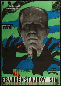 8x0197 SON OF FRANKENSTEIN Yugoslavian 19x27 1950s image of the creature from Bride of Frankenstein!