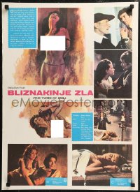 8x0208 TWINS OF EVIL Yugoslavian 20x27 1971 different images & artwork of sexy female vampires!
