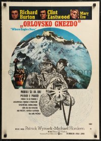 8x0214 WHERE EAGLES DARE Yugoslavian 20x28 1968 Clint Eastwood, Richard Burton, Mary Ure!
