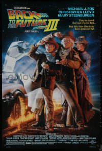 8y0854 BACK TO THE FUTURE III DS 1sh 1990 Michael J. Fox, Chris Lloyd, Drew Struzan art!