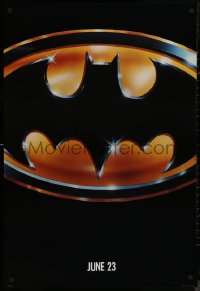 8y0862 BATMAN teaser 1sh 1989 directed by Tim Burton, cool image of Bat logo, matte finish!