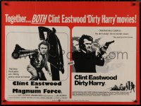 8y0746 DIRTY HARRY/MAGNUM FORCE British quad 1975 cool images of Clint Eastwood from posters!