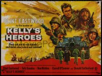 8y0755 KELLY'S HEROES British quad 1970 Clint Eastwood, Telly Savalas, Rickles, Sutherland, WWII