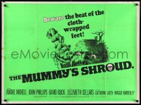 8y0759 MUMMY'S SHROUD British quad 1967 Hammer horror, beware the cloth-wrapped feet, ultra rare!