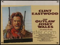 8y0761 OUTLAW JOSEY WALES British quad 1976 Clint Eastwood is an army of one, Anderson art, rare!