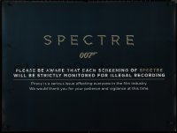 8y0766 SPECTRE teaser DS British quad 2015 Daniel Craig as James Bond 007, piracy warning!