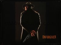8y0768 UNFORGIVEN teaser British quad 1992 classic image of Clint Eastwood with his back turned!