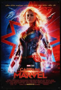 8y0893 CAPTAIN MARVEL advance DS 1sh 2019 incredible image of Brie Larson in the title role!