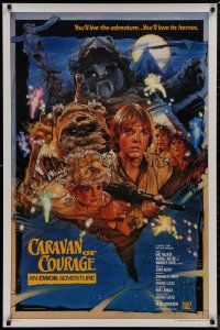 8y0896 CARAVAN OF COURAGE style B int'l 1sh 1984 An Ewok Adventure, Star Wars, art by Drew Struzan!