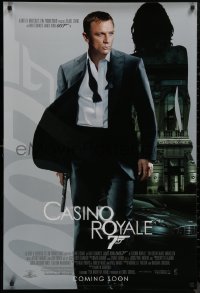 8y0897 CASINO ROYALE int'l advance DS 1sh 2006 Craig as James Bond, Aston Martin & sexy silhouette!