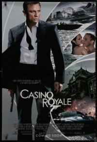 8y0898 CASINO ROYALE int'l advance DS 1sh 2006 montage with Daniel Craig as James Bond with cast!