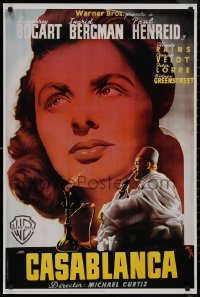 8y0276 CASABLANCA 24x36 commercial poster 1992 MCP art of Ingrid Bergman & guy smoking hookah!