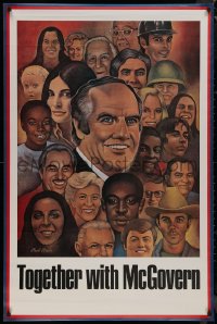 8y0284 GEORGE MCGOVERN 30x45 commercial poster 1972 Presidential campaign, Paul David art!