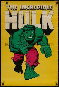 8y0288 INCREDIBLE HULK 24x35 English commercial poster 1973 art by Gibbons w/ yellow background!