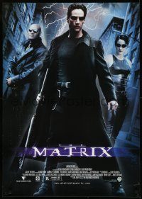 8y0303 MATRIX 23x33 English commercial poster 1999 Reeves, Moss, Fishburne, Wachowskis, lightning!