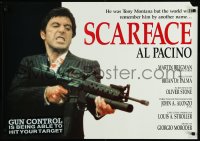8y0314 SCARFACE 24x34 Italian commercial poster 1980s Pacino as Tony Montana, bloodied with gun!