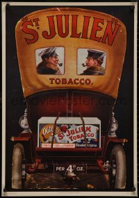 8y0319 ST. JULIEN 23x33 English commercial poster 1980s great art of men smoking pipes in car!