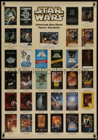 8y0323 STAR WARS CHECKLIST 27x39 German commercial poster 1997 great images of most posters!