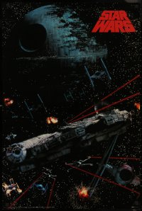 8y0321 STAR WARS 24x36 commercial poster 1991 image of unfinished but operational Death Star!
