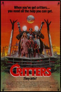 8y0909 CRITTERS 1sh 1986 great completely different art of cast & monsters by Ken Barr!