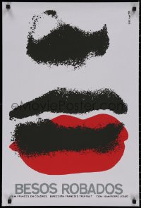 8y0670 STOLEN KISSES Cuban R1990s Francois Truffaut's Baisers Voles, silkscreen lips art by Azcuy!