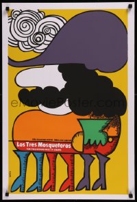 8y0672 THREE MUSKETEERS Cuban R1990s Michael York, Alexandre Dumas, wacky silkscreen art by Bachs!